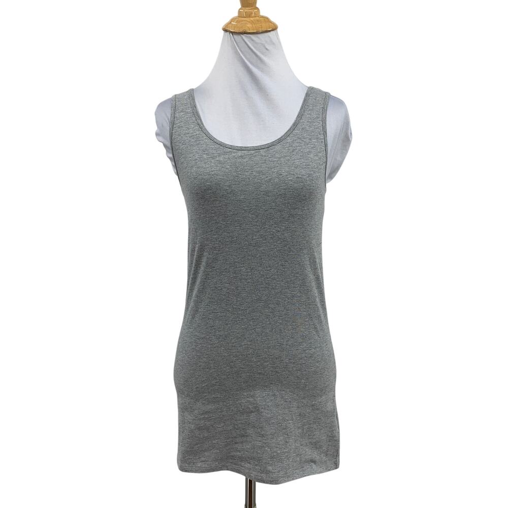 Duluth Trading Co Tank Top Womens S Small Gray No Yank Shelf Bra Cotton Blend